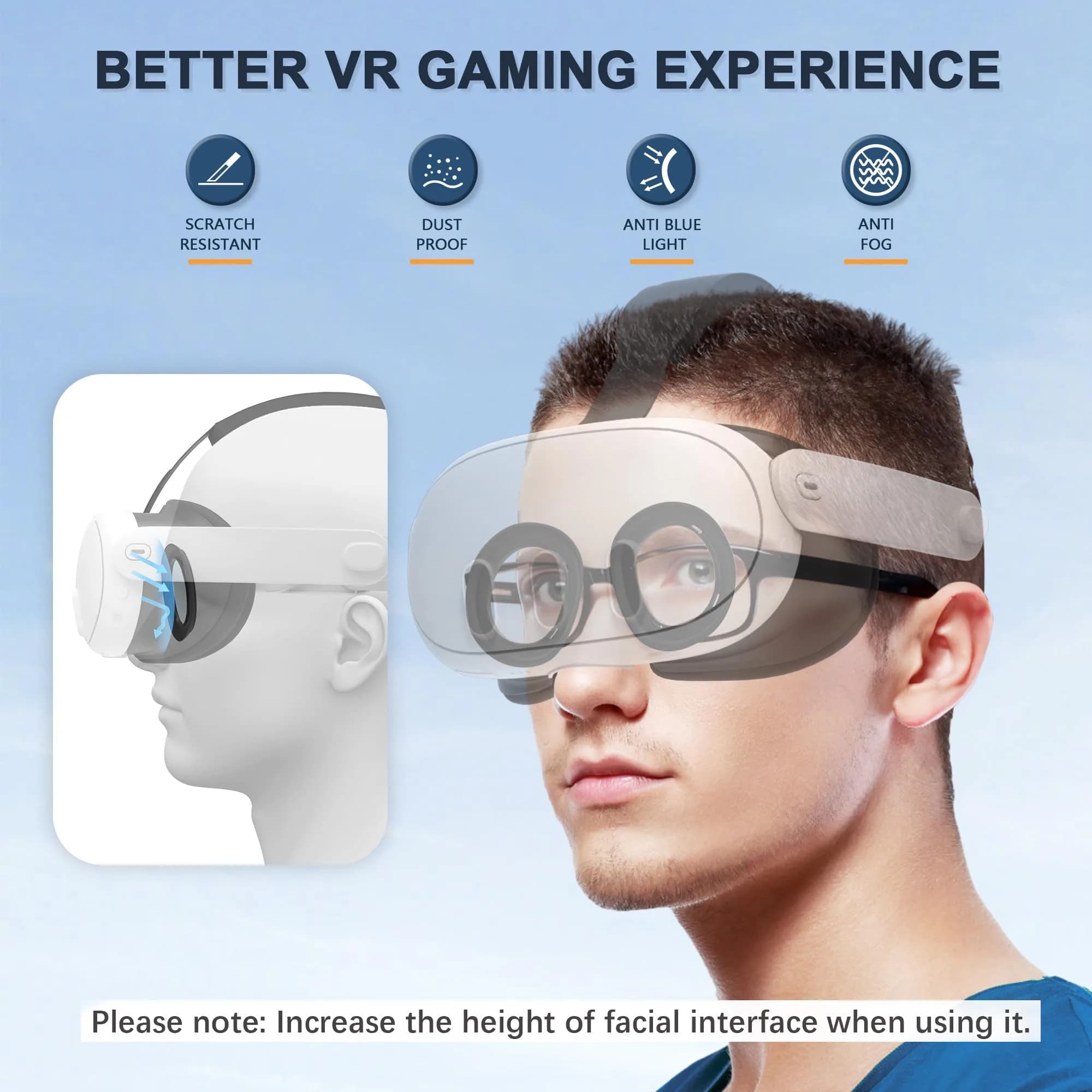STARTRC GAMES Blue Light Blocking Glasses Spacer Kit for Meta Quest 3 | Anti-Fog & Anti-Scratch - view 2