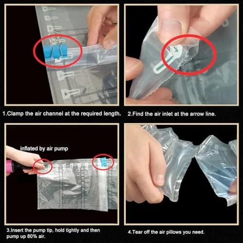 Hijelyn Air Pillows for Shipping 400 Count | Inflatable Packing Material with Pump thumbnail 6