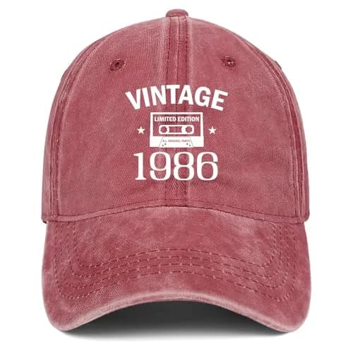 XAIVEZL 1986 Vintage Baseball Cap Hat for 40th Birthday Gifts | Adjustable Cotton-Polyester Blend thumbnail 1