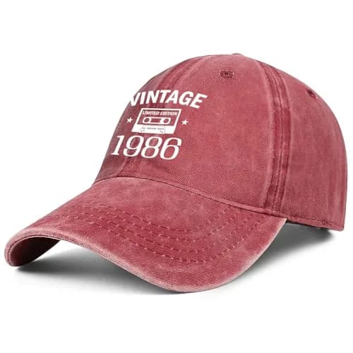 XAIVEZL 1986 Vintage Baseball Cap Hat for 40th Birthday Gifts | Adjustable Cotton-Polyester Blend thumbnail 2
