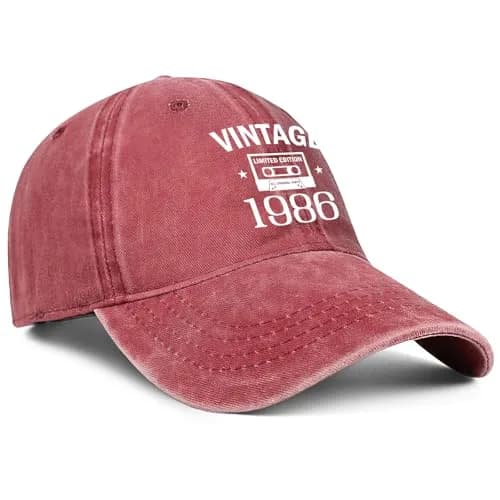 XAIVEZL 1986 Vintage Baseball Cap Hat for 40th Birthday Gifts | Adjustable Cotton-Polyester Blend thumbnail 3