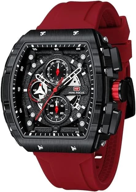 MF MINI FOCUS Men's Red & Black2 Chronograph Watch 42mm | Luminous Quartz Wristwatch - main product image