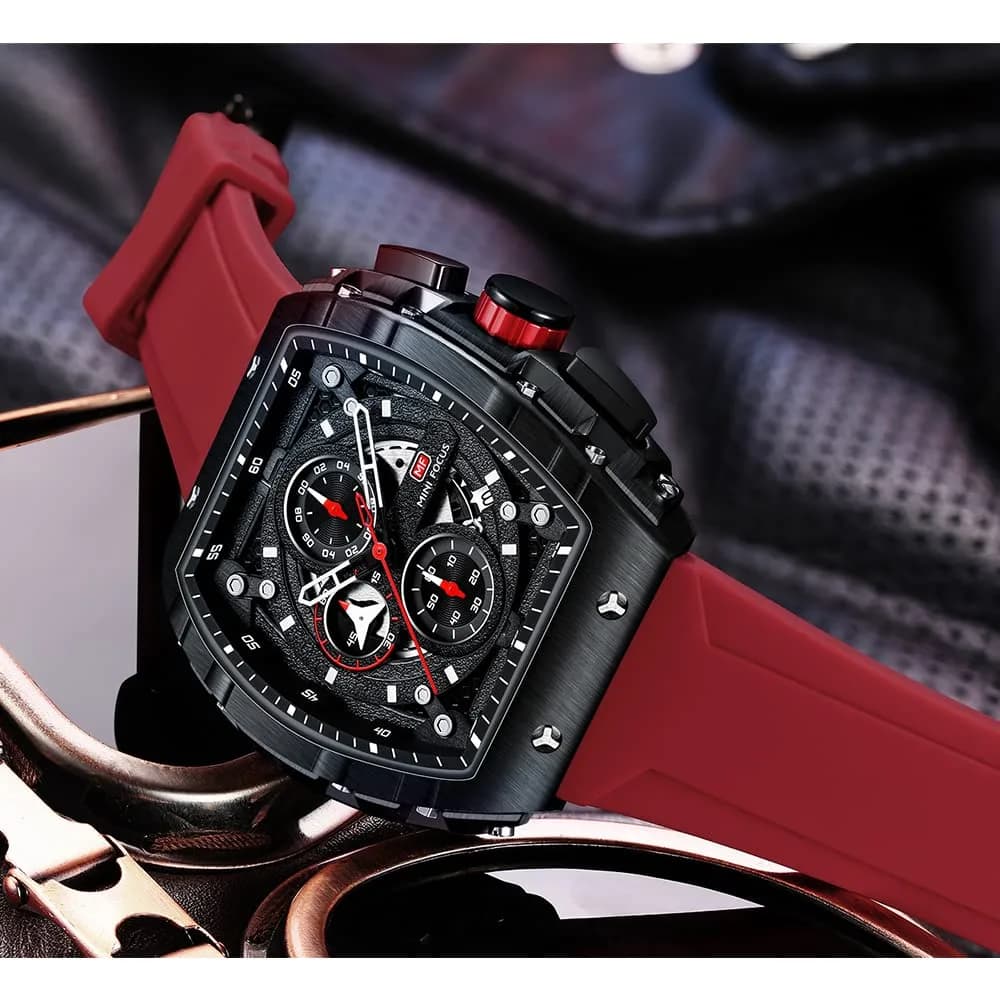 MF MINI FOCUS Men's Red & Black2 Chronograph Watch 42mm | Luminous Quartz Wristwatch - view 2
