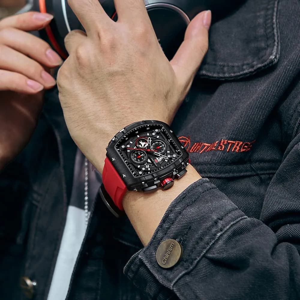 MF MINI FOCUS Men's Red & Black2 Chronograph Watch 42mm | Luminous Quartz Wristwatch - view 3