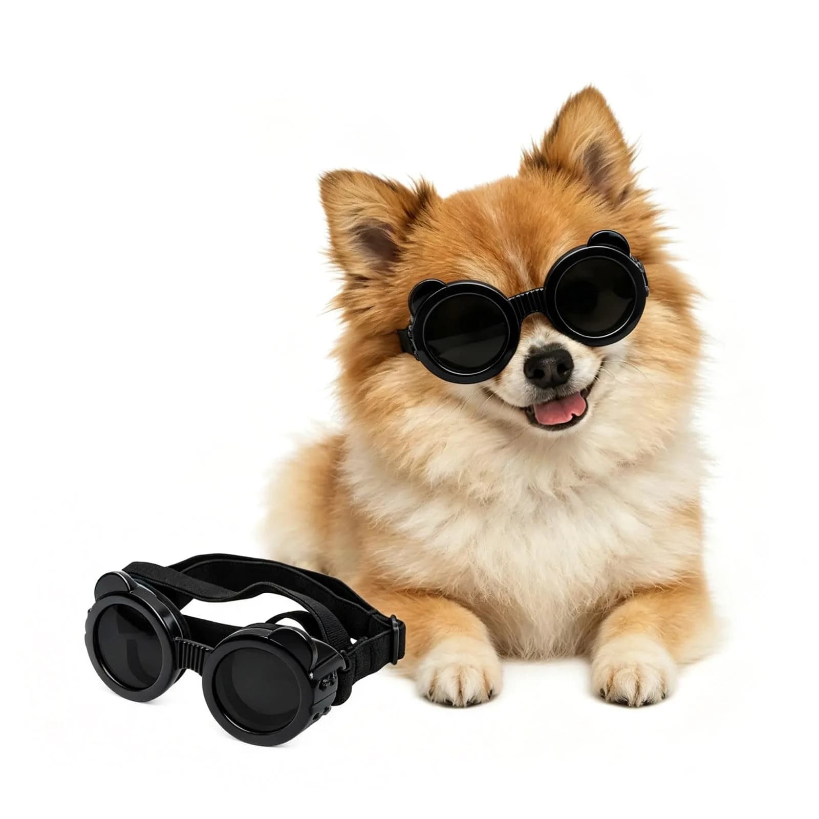 Enjoying Panda Black Dog Goggles for X-Small Breeds | UV Protection, Windproof - main product image