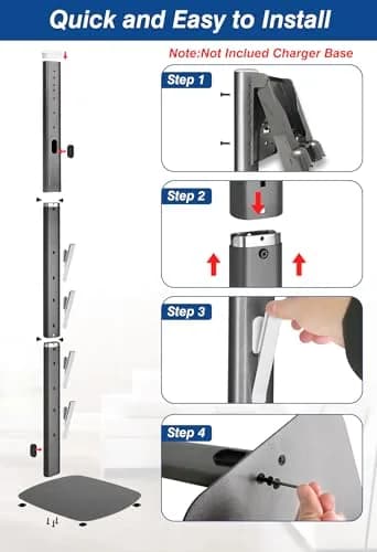 Haturi Metal Vacuum Stand Holder for Dyson Cordless Stick Vacuums | 47.8 inch (121.4 cm) Tall thumbnail 3