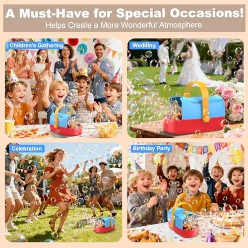 Zerhunt Automatic Bubble Machine 18000+ Bubbles/Min | CPC Certified, Plugin or Battery Powered thumbnail 4