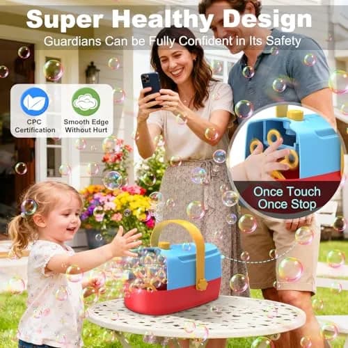 Zerhunt Automatic Bubble Machine 18000+ Bubbles/Min | CPC Certified, Plugin or Battery Powered thumbnail 6