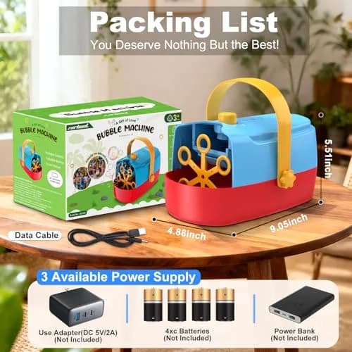 Zerhunt Automatic Bubble Machine 18000+ Bubbles/Min | CPC Certified, Plugin or Battery Powered thumbnail 9