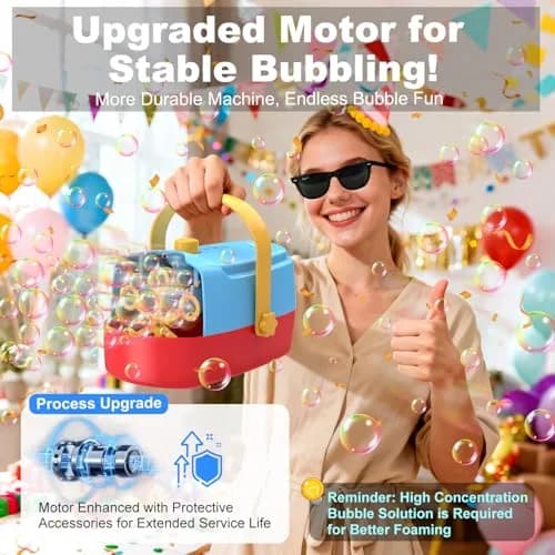 Zerhunt Automatic Bubble Machine 18000+ Bubbles/Min | CPC Certified, Plugin or Battery Powered thumbnail 3