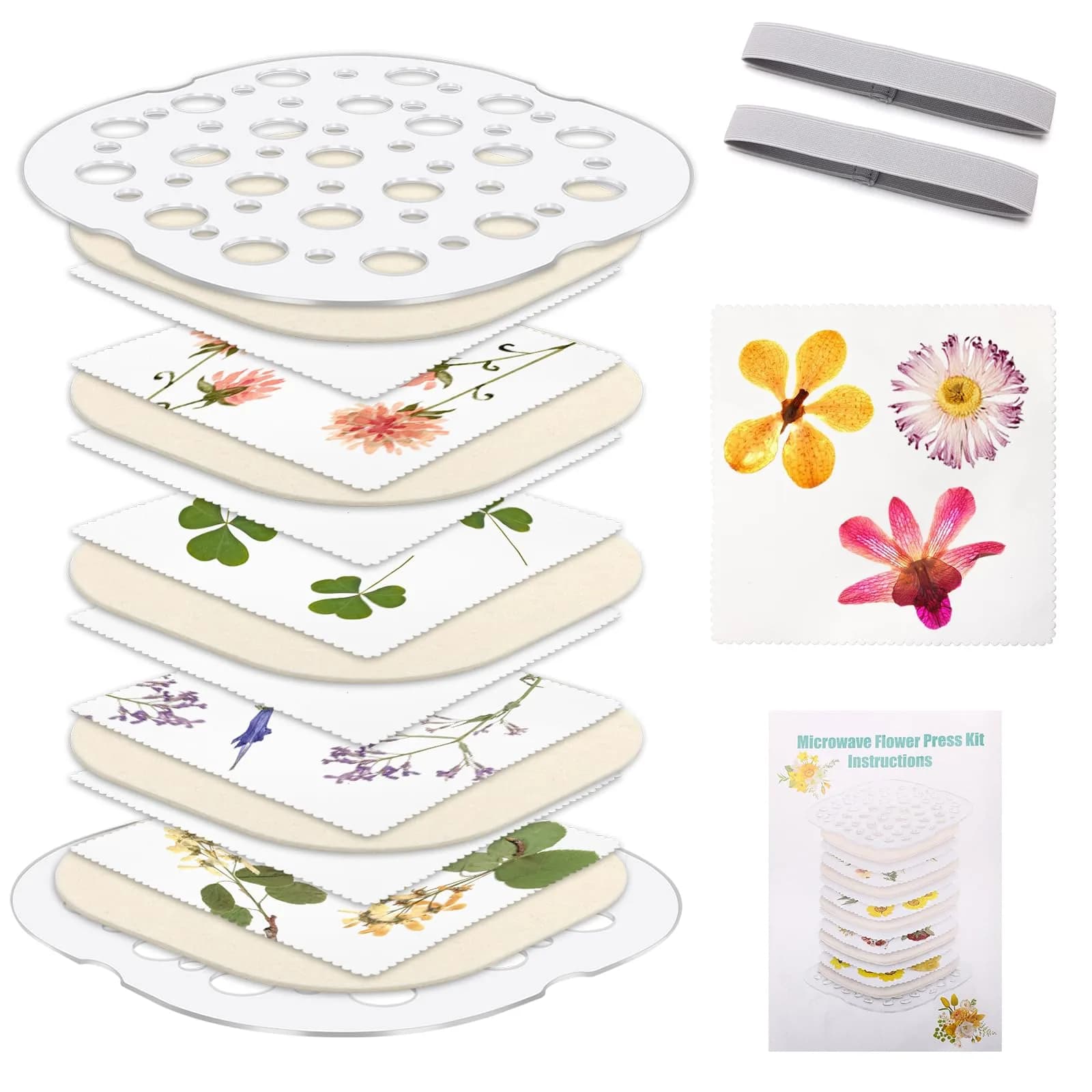 Catcan Microwave Flower Press Kit 8 x 8 inch | Fast Drying for Pressed Flower Art - main product image