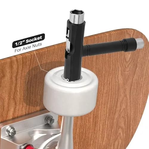 OAOJUBR Skate Tools, Multifunctional All-in-One Skateboard Wrench, 2-in-1 Portable T-Type Wrench and Built-in L-Type Cross Head Screwdriver, longboard accessories thumbnail 4