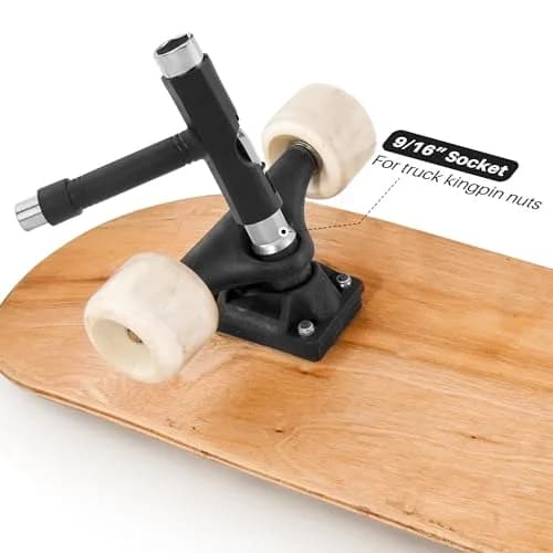 OAOJUBR Skate Tools, Multifunctional All-in-One Skateboard Wrench, 2-in-1 Portable T-Type Wrench and Built-in L-Type Cross Head Screwdriver, longboard accessories thumbnail 3