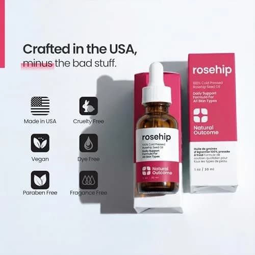 natural outcome Rosehip Oil 1 oz | Pure, Cold-Pressed Face Oil for Hydration & Anti-Aging thumbnail 5