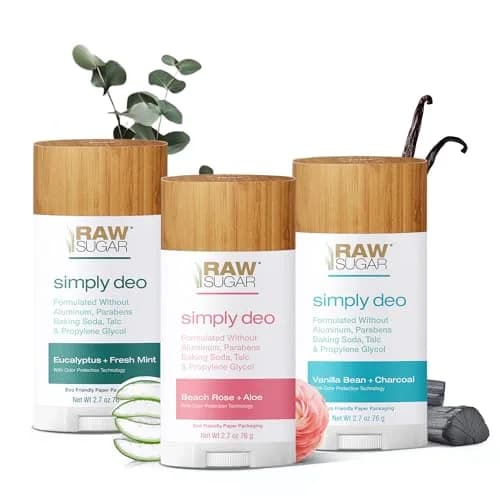 RAW SUGAR Deodorant Stick, Simply Deo Variety Bundle (Pack of 3) | Aluminum-Free, Sensitive Skin Friendly thumbnail 1