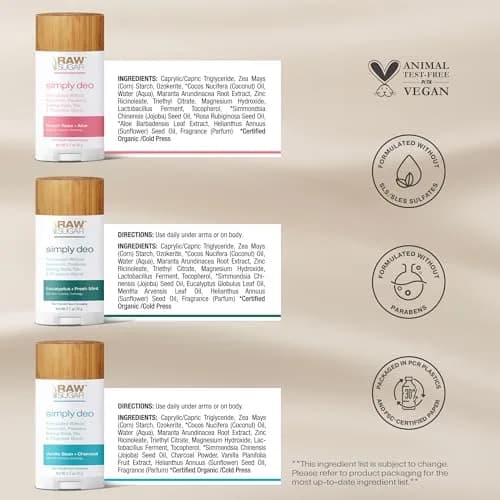 RAW SUGAR Deodorant Stick, Simply Deo Variety Bundle (Pack of 3) | Aluminum-Free, Sensitive Skin Friendly thumbnail 6