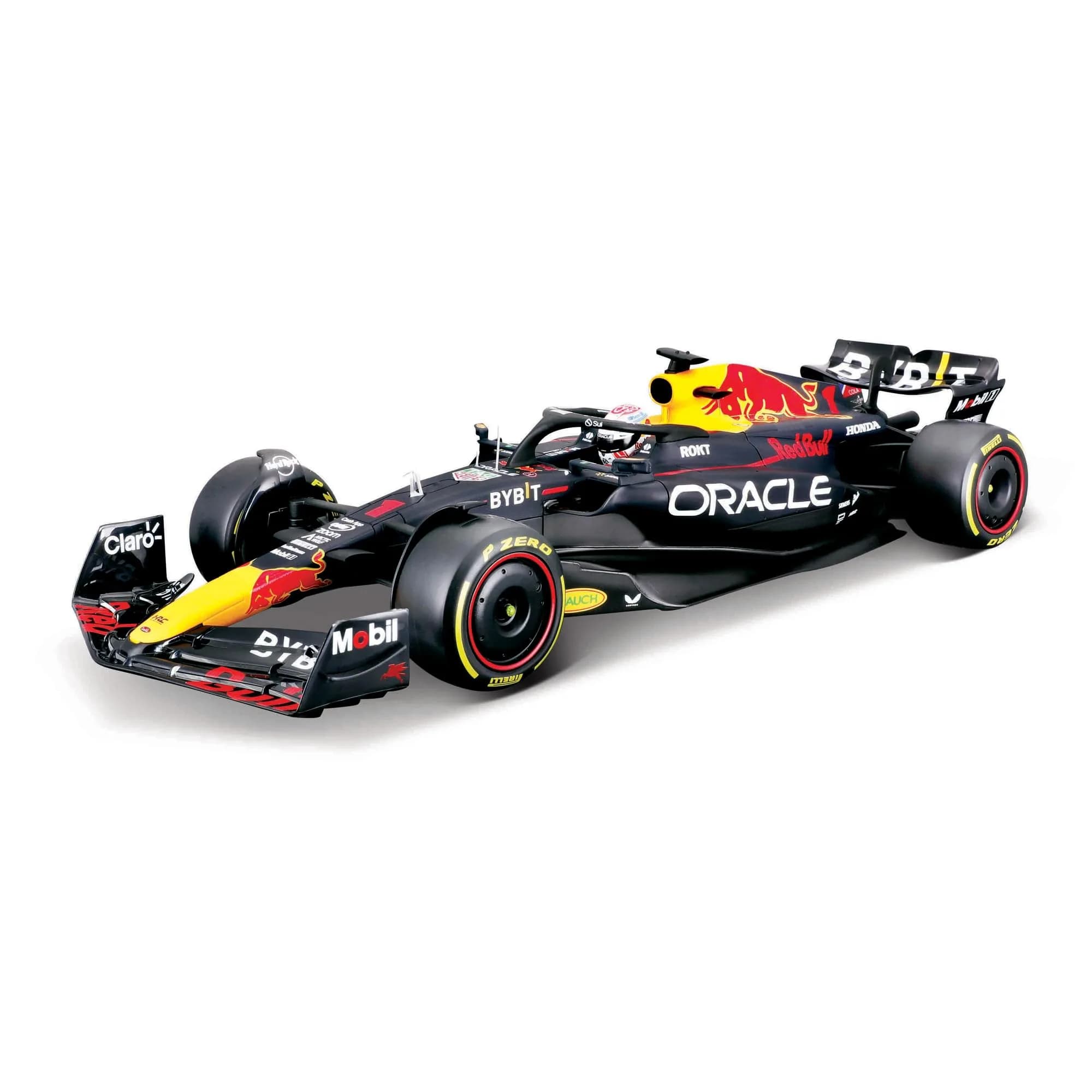Bburago 1:18 Scale Formula Race Oracle Red Bull Racing RB19 (2023) Diecast Vehicle with Driver Helmet Verstappen #1 | Detailed Collectible — Multi