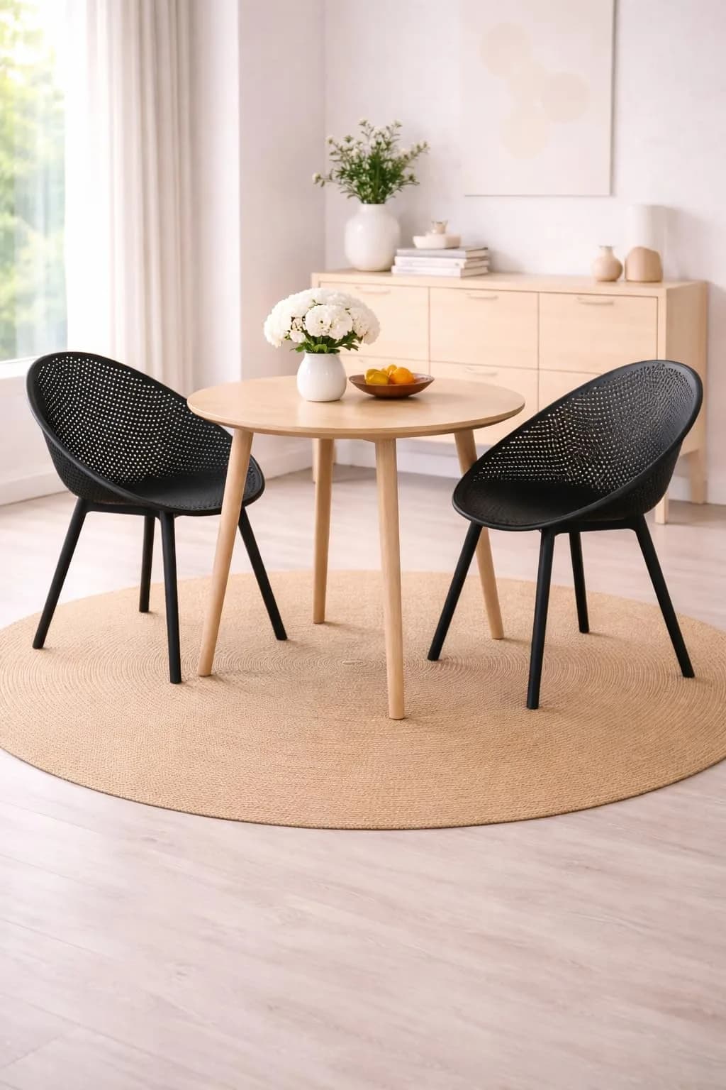 2xhome Black Modern Egg-Shaped Plastic Dining Chair | Weather-Resistant & Lightweight — Black