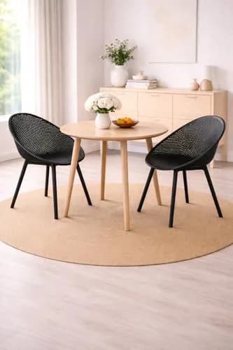 2xhome Black Modern Egg-Shaped Plastic Dining Chair | Weather-Resistant & Lightweight thumbnail 1