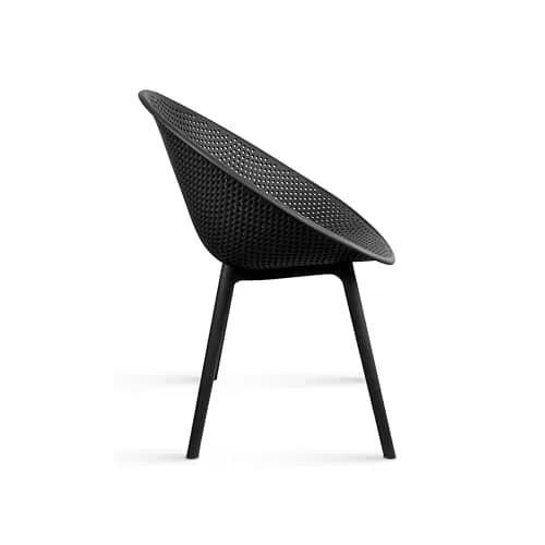 2xhome Black Modern Egg-Shaped Plastic Dining Chair | Weather-Resistant & Lightweight thumbnail 7