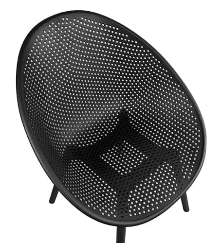 2xhome Black Modern Egg-Shaped Plastic Dining Chair | Weather-Resistant & Lightweight thumbnail 9