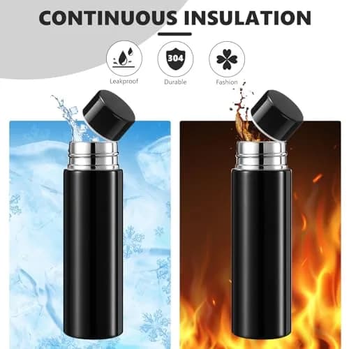 Vesici Black 4 Pack Mini Insulated Water Bottles 130ml (4.4oz) | Pocket-Sized Hydration thumbnail 4