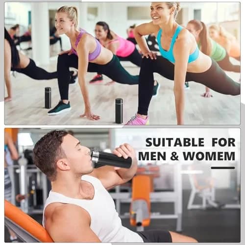 Vesici Black 4 Pack Mini Insulated Water Bottles 130ml (4.4oz) | Pocket-Sized Hydration thumbnail 6