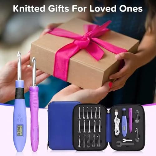 Zcvtbye Light Up Crochet Hooks Set, 18 Sizes with Digital Counters & LED Light | Ergonomic & Rechargeable thumbnail 7