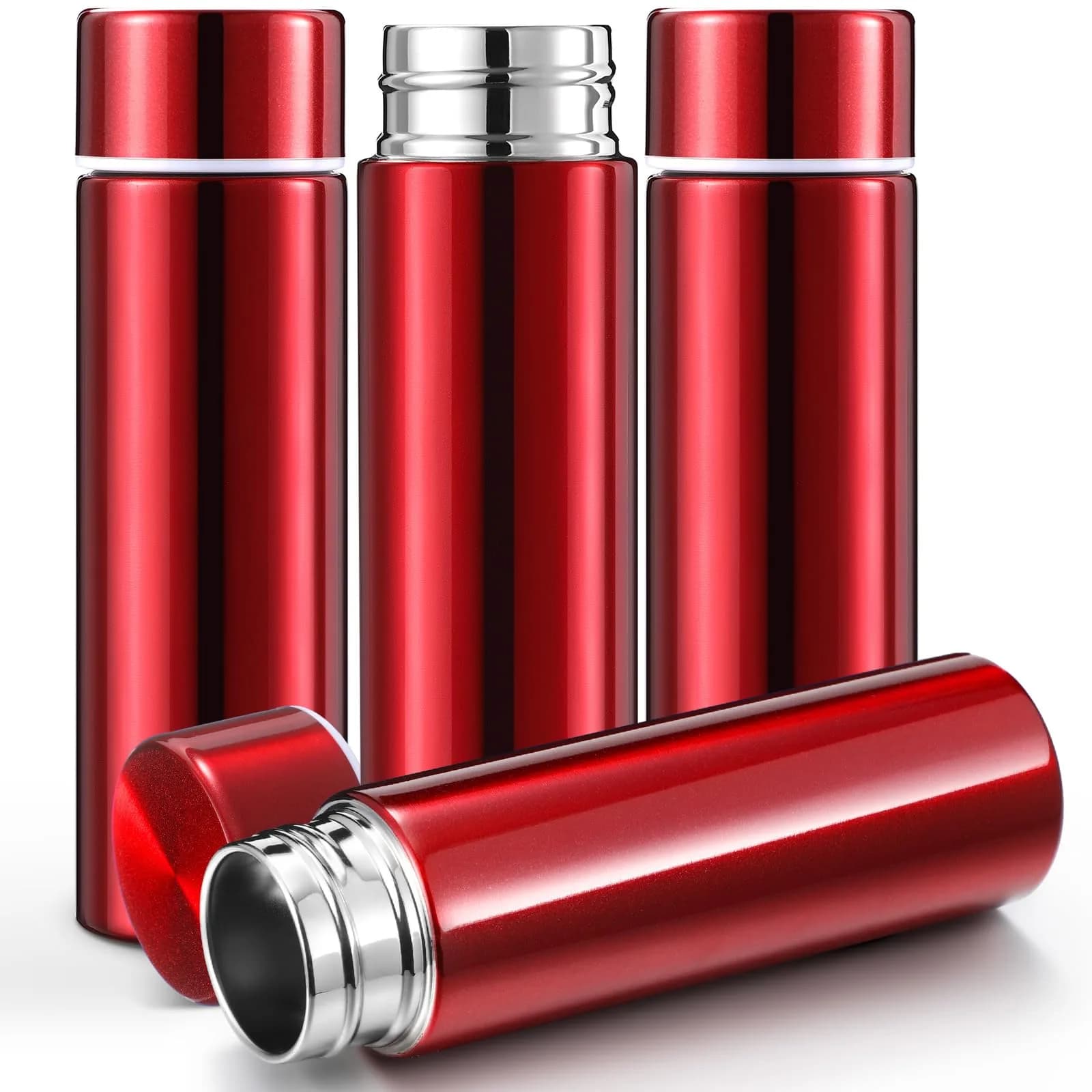 Vesici Mini Insulated Water Bottle 4.4oz | Leakproof Stainless Steel Travel Flask — Red 4