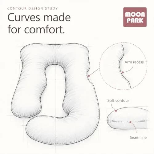 MOON PARK Pregnancy Pillow 57 Inch U Shaped Full Body Maternity Support for Back, Legs, Belly, Hips - Brown thumbnail 3