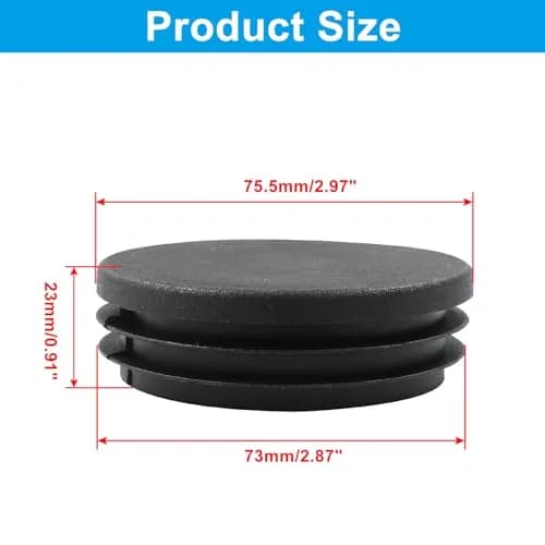 Bonsicoky 12 Pack 3 Inch (76mm) Round Plastic Hole Plugs for Furniture, Black | Impact-Resistant, Scratch-Free Floor Protection thumbnail 2