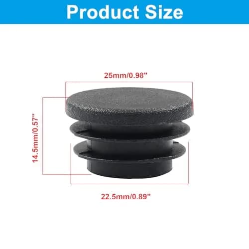 Bonsicoky 1 Inch (25mm) Black Round Plastic Hole Plugs, 4 Pack | Furniture Floor Protector with Impact-Resistant Material thumbnail 2
