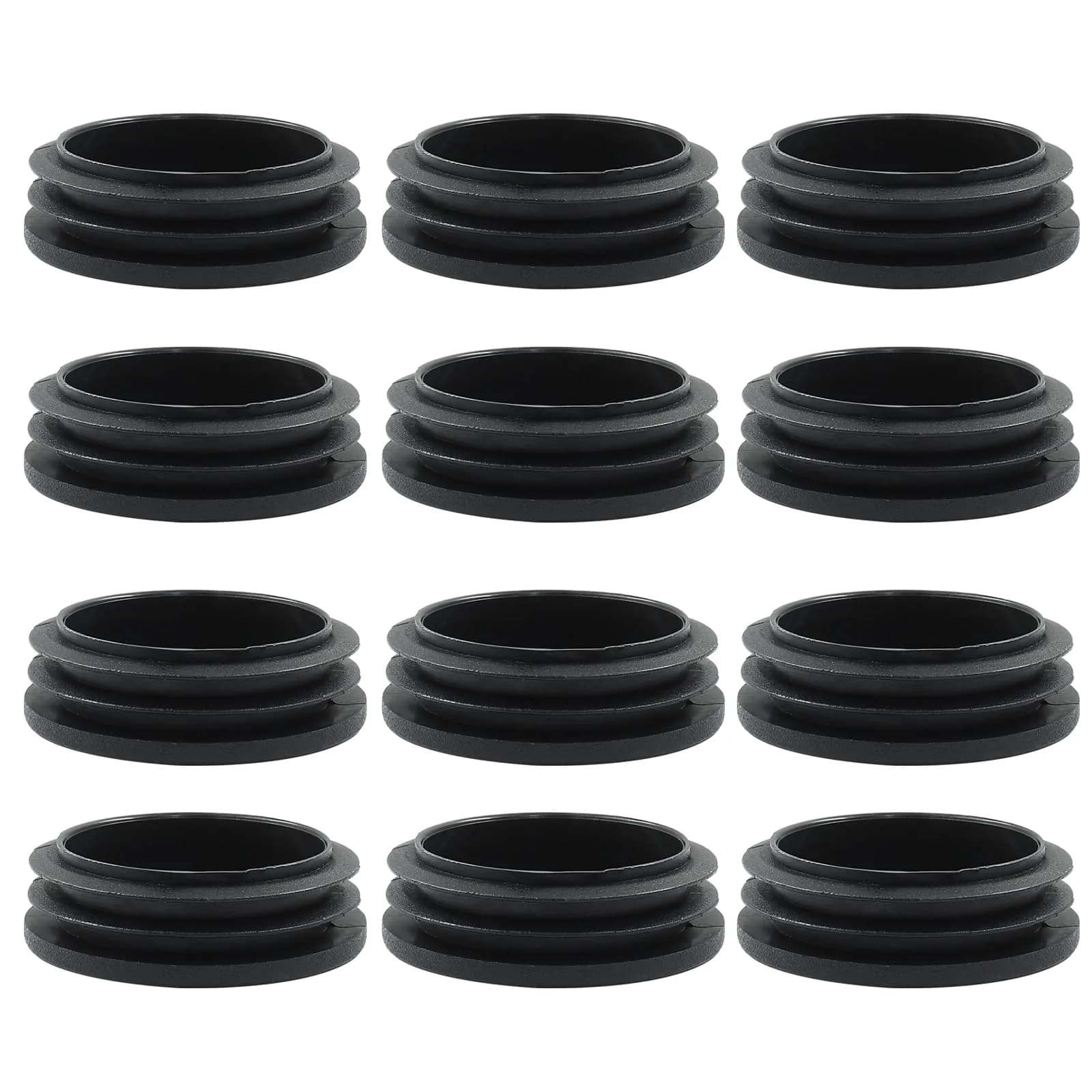 Bonsicoky 12 Pack 2 Inch Black Round Plastic Hole Plugs | Flooring Friendly, Weather Resistant, Easy to Install — 12 Pcs