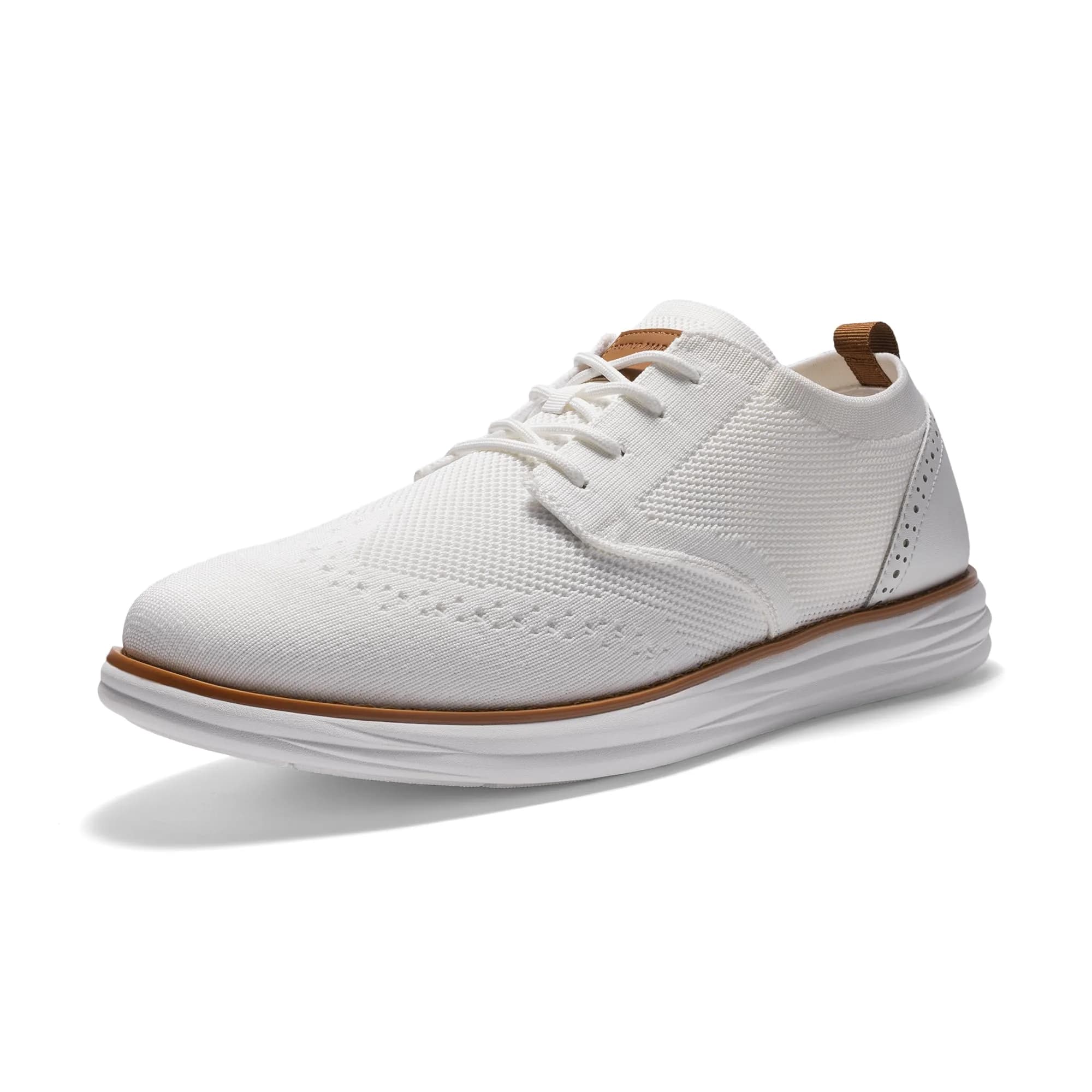Bruno Marc Men's KnitFlex Mesh Oxfords Sneakers 10.5 | Breathable, Lightweight & Stylish — 6-white / 8