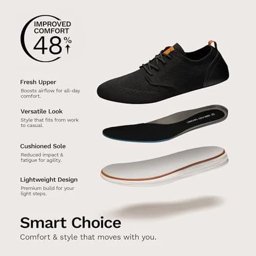 Bruno Marc Men's KnitFlex Mesh Oxford Sneakers,8 | Lightweight Breathable Casual Shoes thumbnail 8