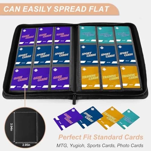 TiopLior Black Card Binder with 432 Side Loading Pockets | Holds Standard 2.5 x 3.5 Inch Cards thumbnail 5