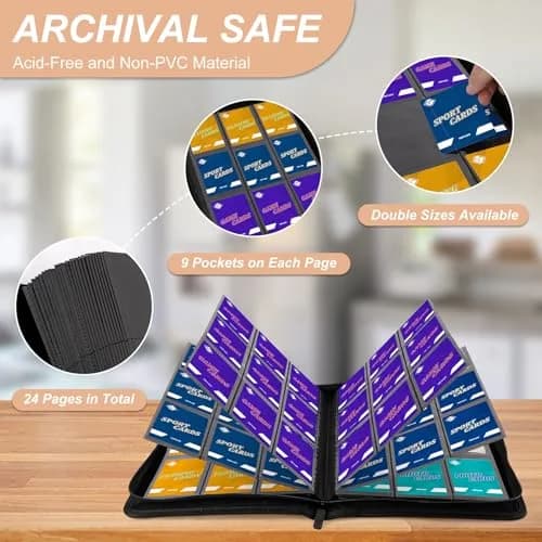 TiopLior Black Card Binder with 432 Side Loading Pockets | Holds Standard 2.5 x 3.5 Inch Cards thumbnail 6