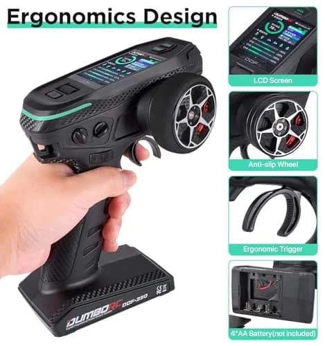 DUMBORC DDF-350 RC Radio Transmitter and Receiver 10 Channel HD Screen | 10-Channel Control for RC Cars, Boats, Tanks thumbnail 4