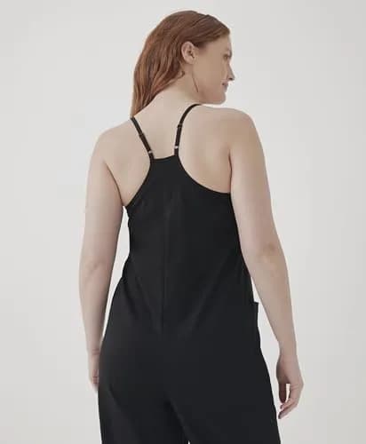 Pact Organic Cotton Women's Lounge Jumpsuit | Relaxed Fit, Breathable, US Import (95% Organic Cotton, Small, Black) thumbnail 3