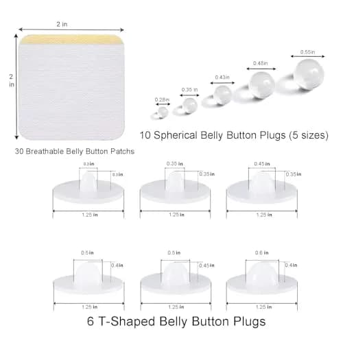 IKJNMLP Belly Button Shaper Post 10 Sizes | Breathable Belly Button Plug for Post-Surgery Comfort thumbnail 3