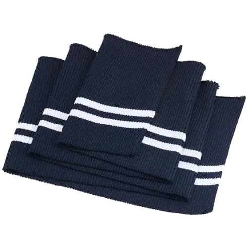 BENECREAT Striped Elastic Fiber Ribbing Fabric 95cm x 14.5cm (37.4" x 5.7") 2-Pack | Soft, Stretchy, Two-Way Stretch Waistband & Cuff Material thumbnail 1