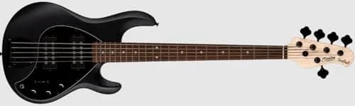 Sterling by Music Man RAY5HH Bass Guitar Stealth Black | HH Tone, 5-String, Full Size thumbnail 1