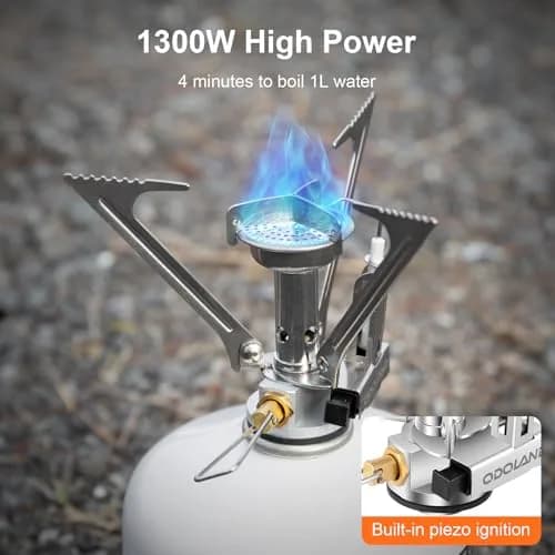 Odoland Camping Mess Kit with Stove & Pots | Lightweight Backpacking Cookware (70-120 chars) thumbnail 5