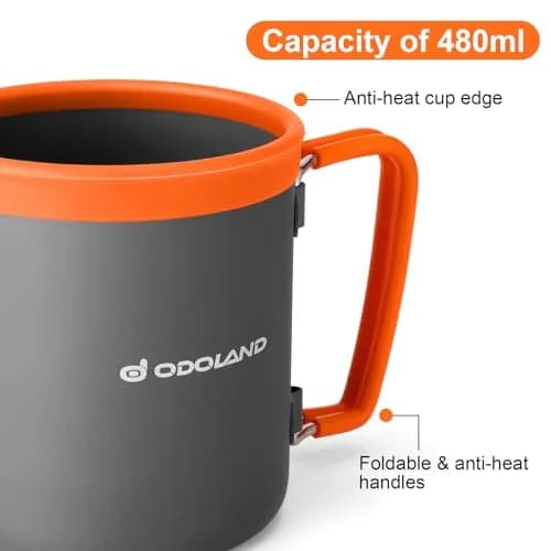 Odoland Camping Mess Kit with Stove & Pots | Lightweight Backpacking Cookware (70-120 chars) thumbnail 6
