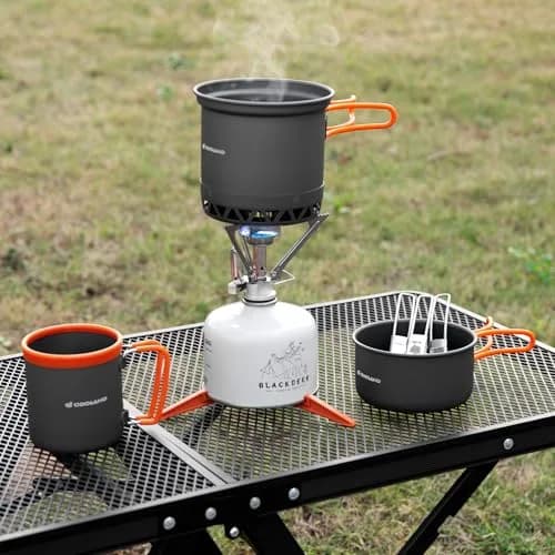 Odoland Camping Mess Kit with Stove & Pots | Lightweight Backpacking Cookware (70-120 chars) thumbnail 8