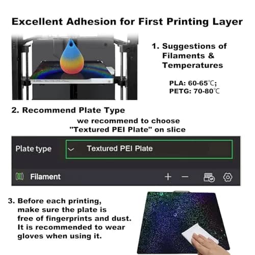 RETUXEP Colorful Starry PEY PEO 3D Printer Build Plate 257x257mm | Double-Sided Smooth Print Surface for Bambu Lab Printers thumbnail 5