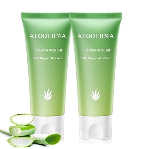 Aloderma Organic Aloe Vera Gel 90ml (3 Fl Oz) | Hydrating & Soothing for Face, Body, Scalp thumbnail 1