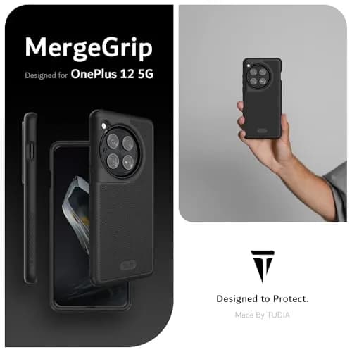 TUDIA MergeGrip Magsafe Phone Case for OnePlus 12 5G 2024 | Military Grade, Drop Tested, Shockproof, Matte Black thumbnail 8