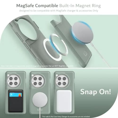 TUDIA MergeGrip Magsafe Compatible Phone Case for OnePlus 12 5G 2024 | Military Grade, Drop Tested, Dual Layer, Shockproof, Anti-Slip, Heavy Duty & Protector Cover - Green Lily thumbnail 4