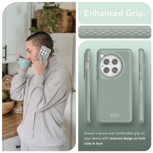 TUDIA MergeGrip Magsafe Compatible Phone Case for OnePlus 12 5G 2024 | Military Grade, Drop Tested, Dual Layer, Shockproof, Anti-Slip, Heavy Duty & Protector Cover - Green Lily thumbnail 5